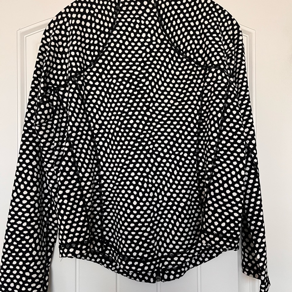 Christine Alexander Black & White Swirling Dot Pebble Print Zip Jacket Size XL - Picture 5 of 13